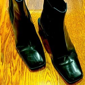 Marks & Spencer Black Leather Booties Size 9
